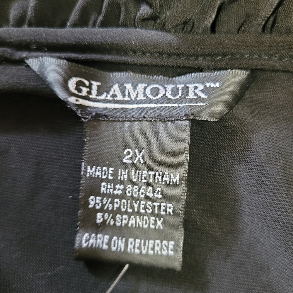 NWT Glamour Black Shrug With Ruffled Edges 2X - Picture 5 of 8